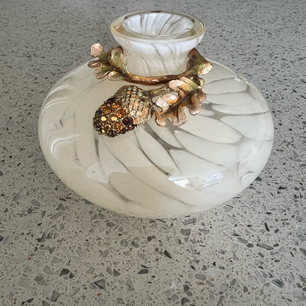 Jay Strongwater bud vase with Swarovski crystal acorn collar